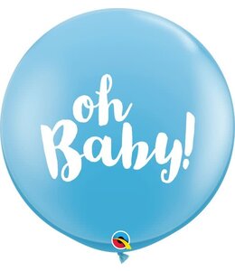 3 ft (36 Inch) Latex Balloon 1Pk- Oh Baby Pale Blue