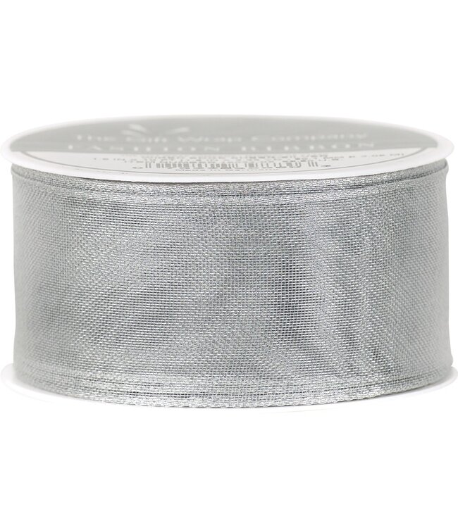 Wired Sheer Ribbon (4cmX3m) -Silver