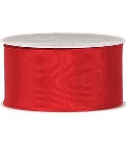 Wired Sheer Ribbon (4cmX3m)-Red