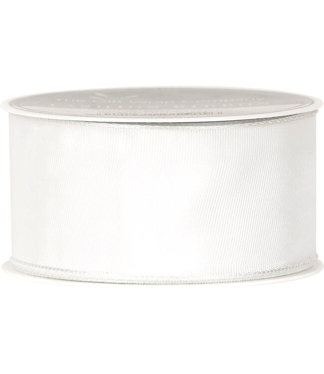 Wired Sheer Ribbon (4cmX3m)-White