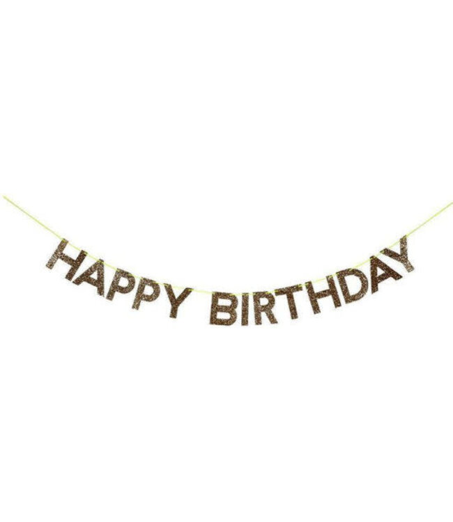 Meri Meri Garland-Happy Birthday Gold