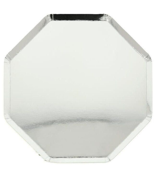 Meri Meri Dinner Plates (10.25x10.25) Inches 8/pk-Silver