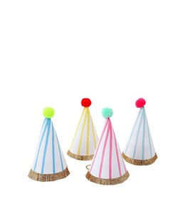 Meri Meri Stripe Pompom Mini Party Hats (2x3) inches 8/pk