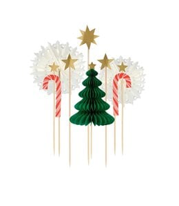 Meri Meri Christmas Honeycomb Cake Topper Set 10pcs