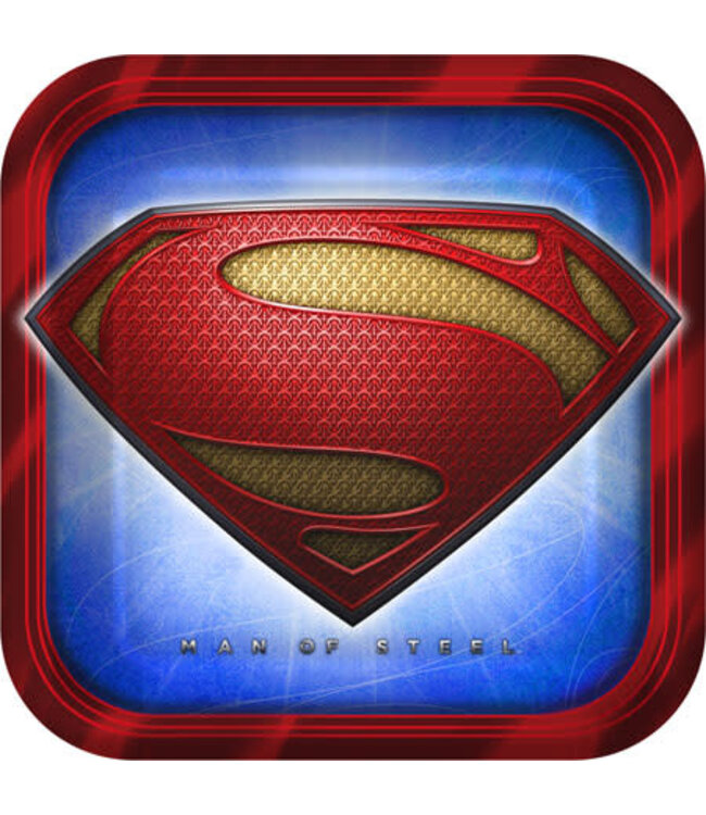 Party Express Superman-9 Inch Square Plates 8/pk