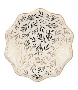 Meri Meri 10 1/2 x 10 1/2 Inch Dinner Plates 8/pk-Gold Leaf