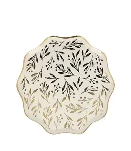 Meri Meri 8 1/4 x 8 1/4 Inch Side Plates 8/pk-Gold Leaf