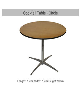 FP Party Supplies Table-Round Cocktail (78XH90) cm Rental