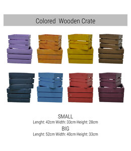 Colored Wooden Crates Small (33X43XH27)  Rental/Piece