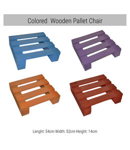 Colored Wooden Crates Seats (54x52xH14) cm-Rental