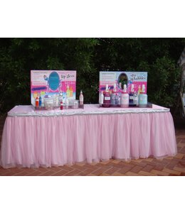 Buffet Table With Tulle Table Cover and Skirting-Rental