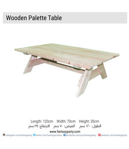 Wooden Palette Table (120x70x35) Rental