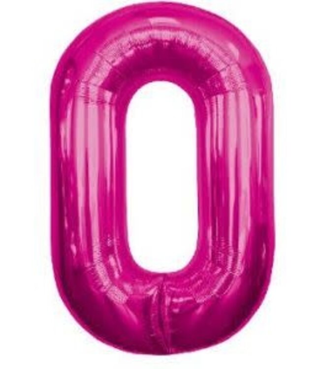 North Star Balloons 16 Inch Balloon Number 0 Fuschia