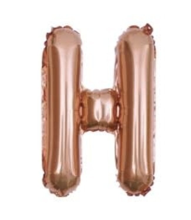 Partiesking 16 Inch Airfill Balloon Letter H Rose Gold