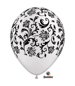 Qualatex 11'' Qualatex Printed Latex Balloons 50 ct-Damask