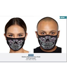 Leg Avenue Face Mask-Skeleton Rhinestone Black
