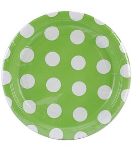 Unique 7 Inch Plates-Dots Lime Green