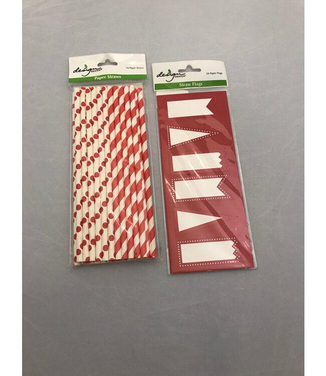 Design Design Straws - Dots And Stripes Red