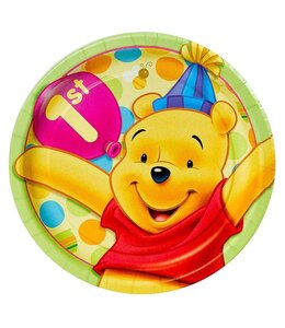 Party Express Pooh 1st Birthday-Dessert Plates