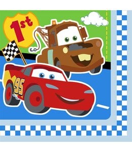Party Express Disney Cars 1st Birthday - Lunch Napkins