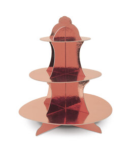 The Beistle Company Cupcake Stand - Metallic Rose Gold 13Â½ Inch