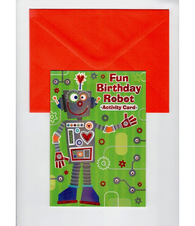 Design Design Greeting Card - Fun Birthday Robot/Activity Card