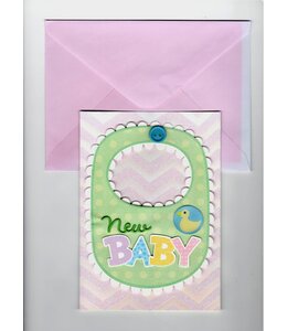 Design Design Greeting Card - New Baby/Bib