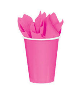 Amscan Inc. 9 oz Paper Cups 8/pk-Bright Pink