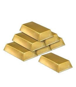 The Beistle Company Plastic Gold Bar Decorations