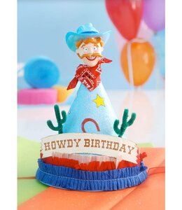 One Hundred 80 degrees Glittered Birthday Western Cone Hat