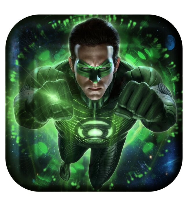 Party Express Green Lantern-Dessert Plates