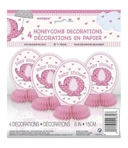 Unique Mini Honeycomb 6Inch Decorations-Umbrellaphants Pink