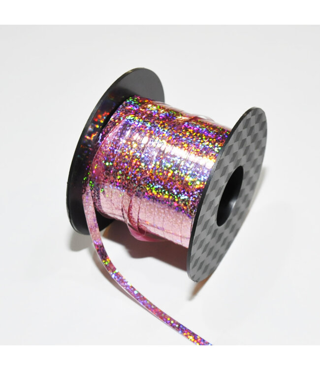Hollywood Ribbon Holographic Ribbon  3/16 Inch-Pink