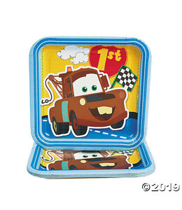 Party Express Disney Cars 1st Birthday-7 Inch Plates