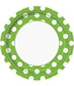 Unique 9 Inch Plate-Dots Lime Green
