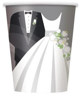 Unique Cups (9 oz) - Silver Wedding