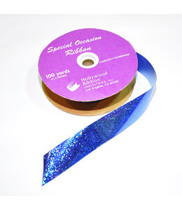Hollywood Ribbon Holographic Ribbon 100 Yds 1 1/4 Inch-Royal Blue