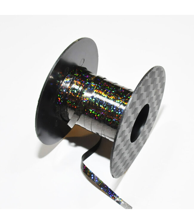 Hollywood Ribbon Holographic Ribbon 100 Yds 3/16 Inch-Black