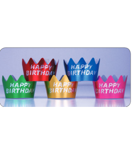 Party Time Tinsel Crown (2-3/4x3-1/2) Inch 12/Pk - Birthday