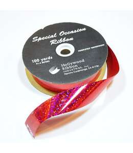 Hollywood Ribbon Holographic Ribbon 100 Yds 1 1/4 Inch-Red