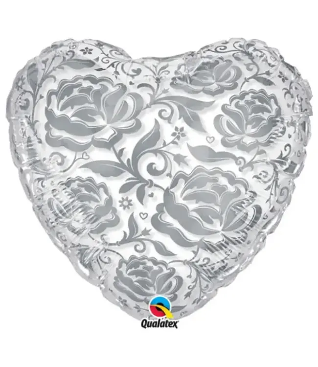 Qualatex 24" Crystal Roses & Flowers Silver