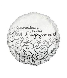 Anagram 17 Inch Congratulations on your Engagement - Round Mylar balloon
