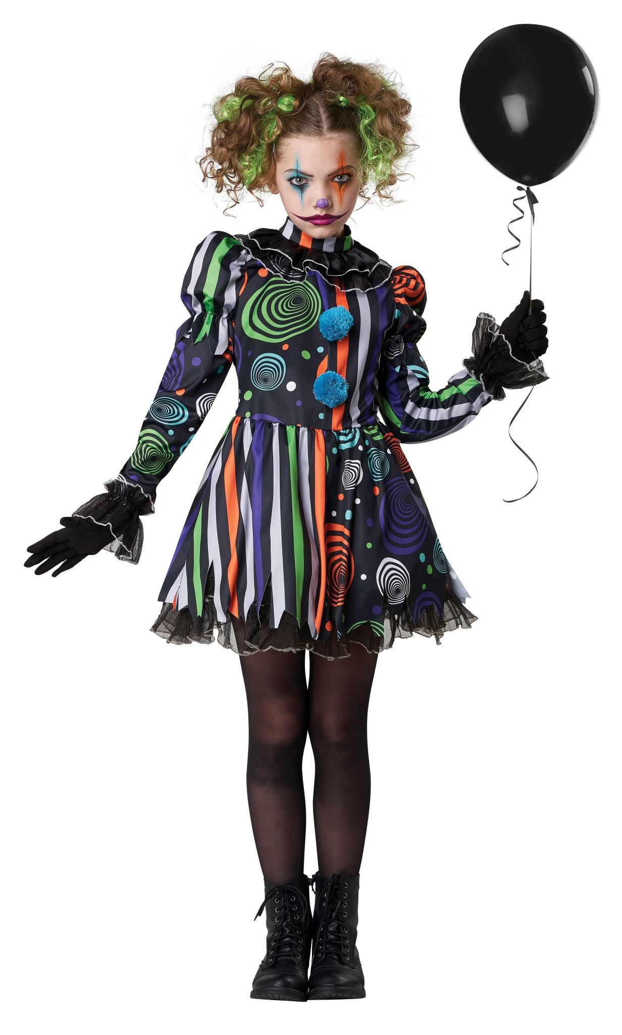 Neon Nightmare Clown Child Costume  X-Large main image 1