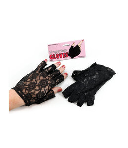 Rubies Costumes Fingerless Lace Gloves (23cm)-Black