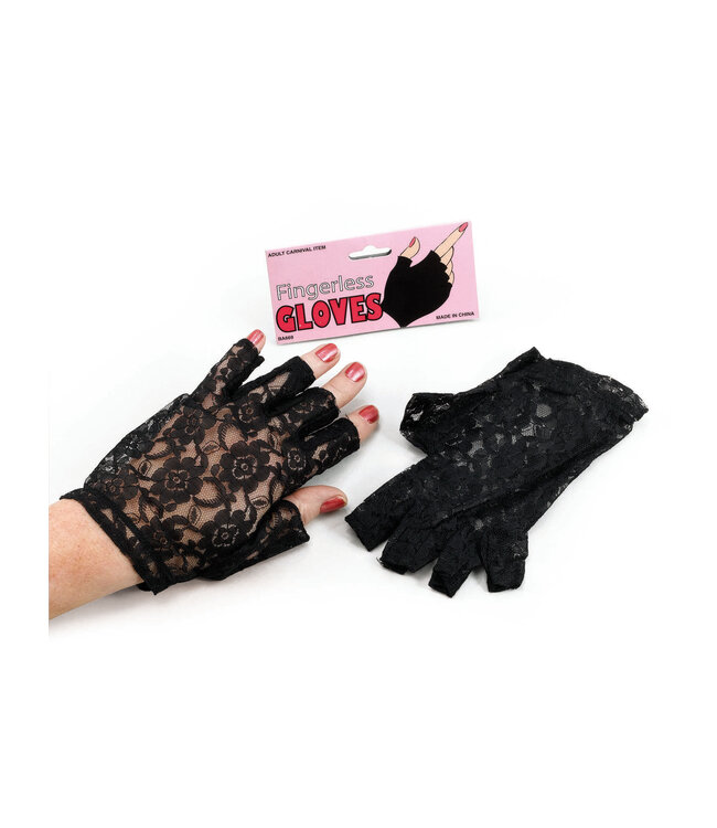 Rubies Costumes Fingerless Lace Gloves (23cm)-Black