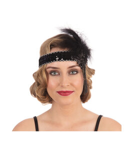 Rubies Costumes Flapper Headband Black Sequin Band Deluxe