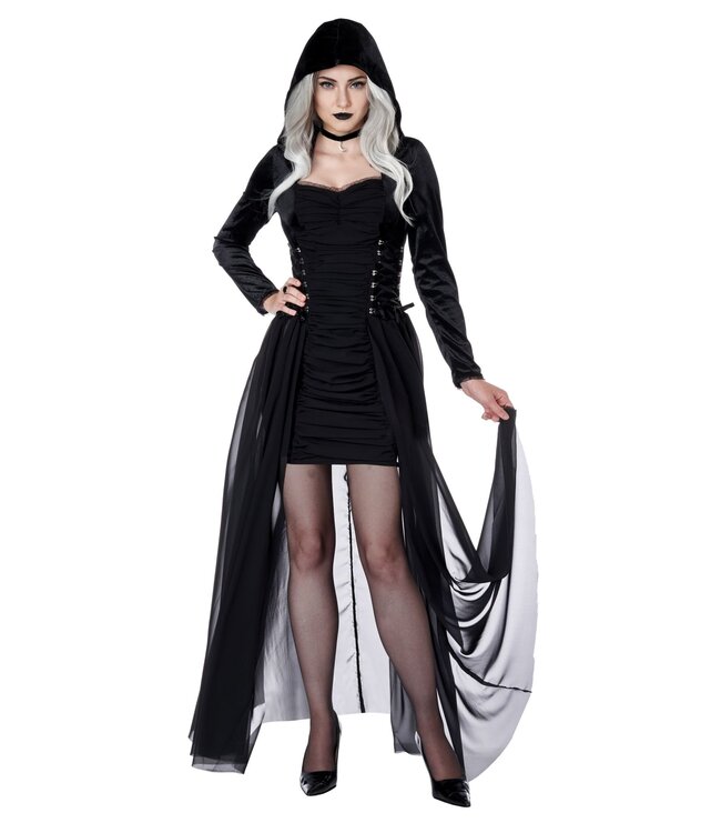 California Costumes Gothic Black Hooded Dress