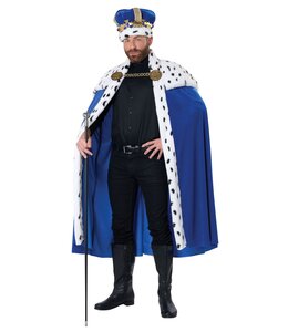 California Costumes Royal Cape & Crown OS/Adult-Blue