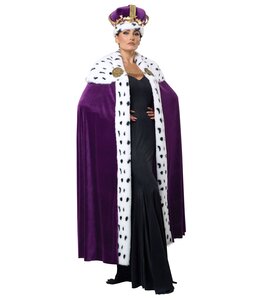 California Costumes Royal Cape & Crown Set OS/Adult-Purple