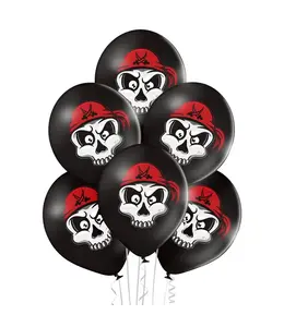 Belbal 12 Inch  Printed Latex Balloons 6 /pk-Pirate Skull